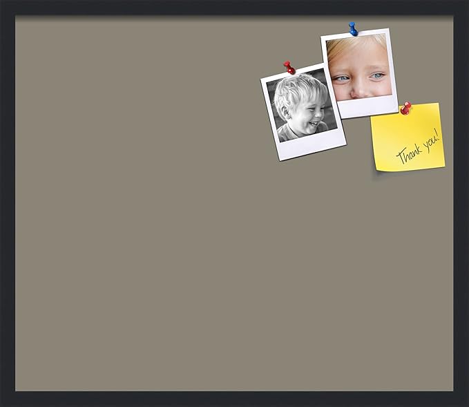 PinPix 28x24 Inch Cork Bulletin Board. This Decorative Framed Pin Board Comes with Pewter Design and a Satin Black Frame. Ideal for Home Office Decor or Message Board (PinPix-1812)-DeskLoop Office