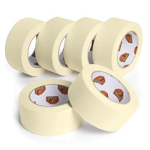 General Purpose Masking Tape 1.88 Inches x 60 Yards, Beige White Painters Tape for Painting, Labeling, DIY Arts Crafts, Home Office School Projects, 6 Rolls-DeskLoop Office
