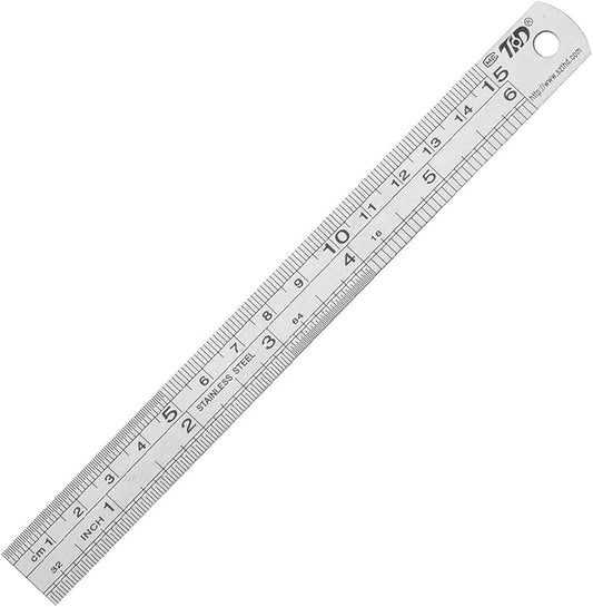 ZZTX Metal Straight Edge Ruler Set - Stainless Steel, 6 Inch Rulers - Bulk 1 Pack-DeskLoop Office