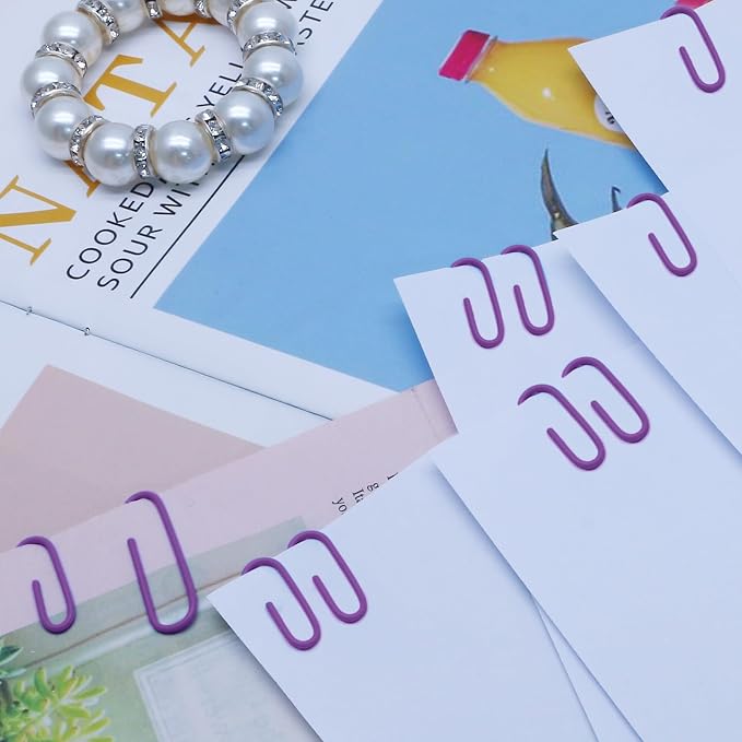 200 Pack Purple Metal Clips, 1.1 Inch / 28mm Vinyl Coated Decorative Paper - Image 7