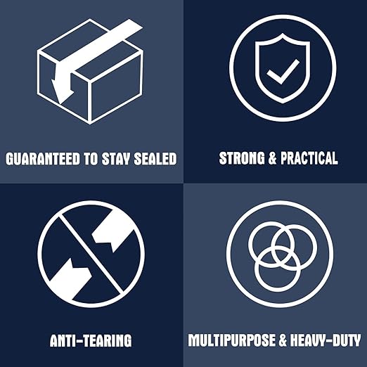 PANDRI Packing Tape, 12 Rolls Heavy Duty Clear Packaging Tape for Shipping Packaging Moving Sealing, 2 inches Wide, 65 Yards Per Roll, Total 780 Yards-DeskLoop Office