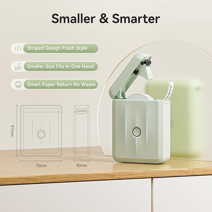 NIIMBOT Label Maker Machine Bluetooth Label Printer for School Home Office Organization, Wireless Mini Labeler D110 Upgraded Version, Label Machine with Label, Green-DeskLoop Office