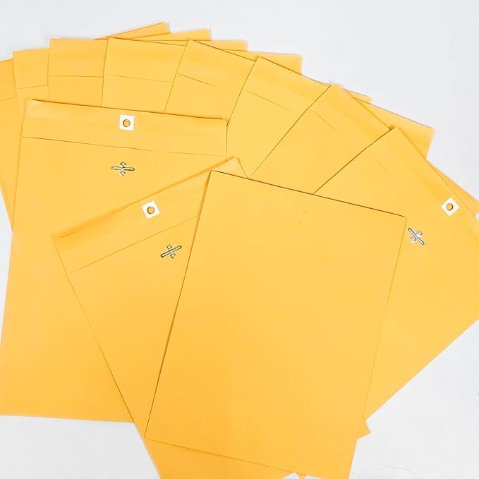 10” x 13” Clasp Envelopes with Gummed Seal Brown Kraft Catalog Envelopes Clasp Mailing Envelopes for Home, Office, Business 28 lb Kraft Paper,Pack of 30-DeskLoop Office