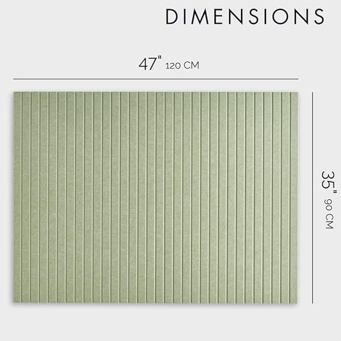 Large Cork Boards for Walls Black Felt Board Alternative - Slat Wall Paneling, Felt Bulletin Board Tiles for Office Decor, Push pin Board Office Wall Organizer -12-Pack (Sage)-DeskLoop Office