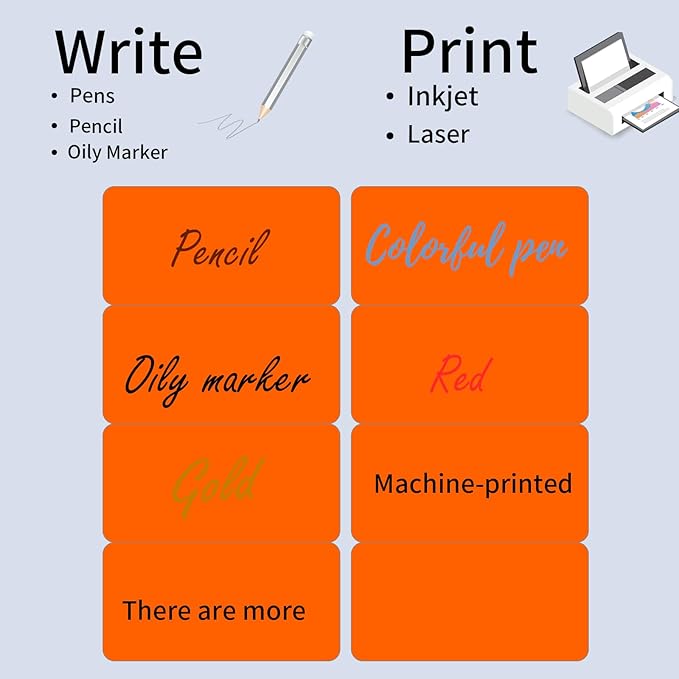 STARLIBOO 2" x 4" Colored Labels Stickers Fluorescent Bright Moving Labels for Laser/Inkjet Printer, Permanent Adhesive-DeskLoop Office