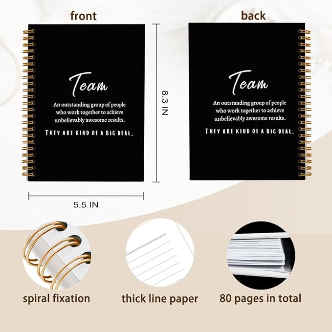 hold fizz Black Meeting Notebook for Work, Employee Appreciation Gifts, Team Gifts for Employees, Journals for Writing, Thank You Gifts for Women Men Leader Boss Manager Mentor Coworkers, 5.5"x8.3"-DeskLoop Office