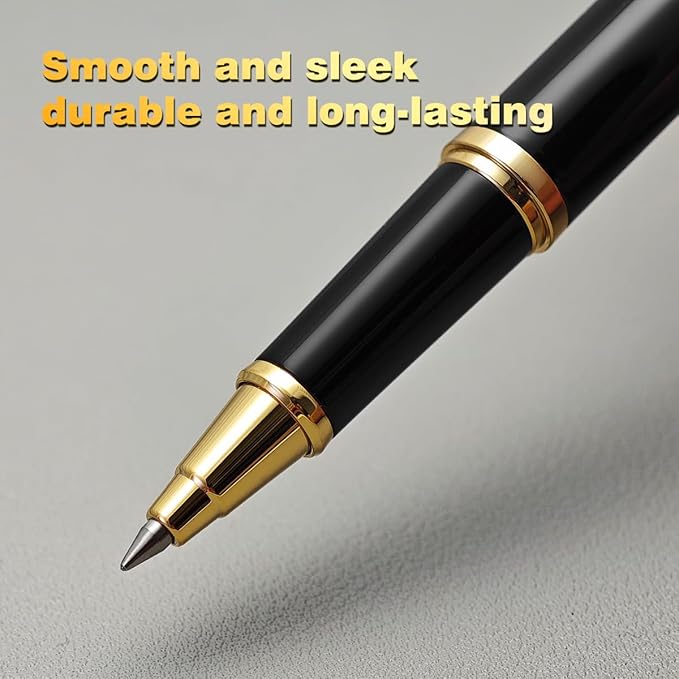 Luxury Ballpoint Pen, 24k Gold Trim, Best Rollerball Pen Gift Set for Men and Women, Perfect for Signature Executive Office, Beautiful Pen Gift Box, Writing and Drawing (Green)