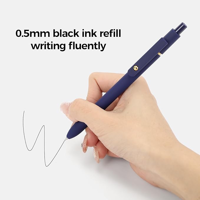 Ddaowanx Gel Pens, 6 Pcs 0.5mm Quick Dry Black Ink Pens Fine Point Smooth Writing Pens, Office Desk Accessories for Women(6 Pcs Vintage-Black Ink)-DeskLoop Office