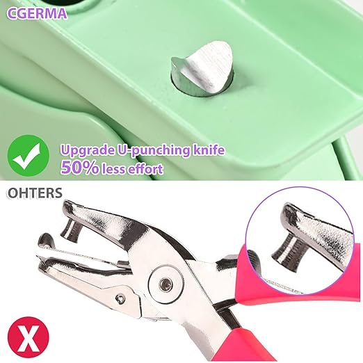 Single Hole Puncher, 3 Pack , 1/4" Hole, 50% Labor Savings, Heavy Duty Metal Punch, 15 Sheet Capacity, for ID Cards, Chipboard, Art Project, Crafts Easy Punching,-DeskLoop Office