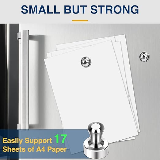 MIKEDE Strong Fridge Magnets for Whiteboard, 15Pcs Neodymium Push Pins for Refrigerator, Office, School, Classroom, Kitchen-DeskLoop Office