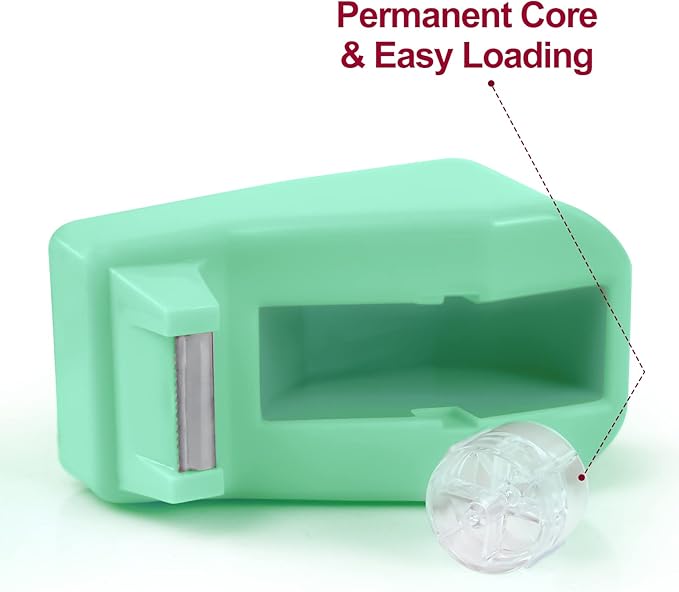 1Pcs Desktop Tape Dispenser Adhesive Roll Holder with Weighted Nonskid Base, Green (Tape not Included)-DeskLoop Office