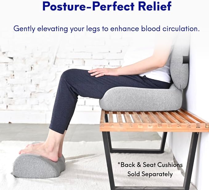 C CUSHION LAB Foot Rest for Under Desk at Work - Adjustable Memory Foam Foot Rest for Office Chair & Gaming Chair - Ergonomic Design for Back & Hip Pain Relief - Wellness Green-DeskLoop Office