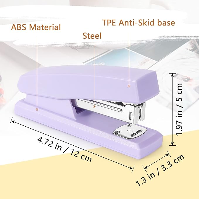 Tamaki Stapler, Office Stapler, Small Staplers for Desk, Purple-DeskLoop Office
