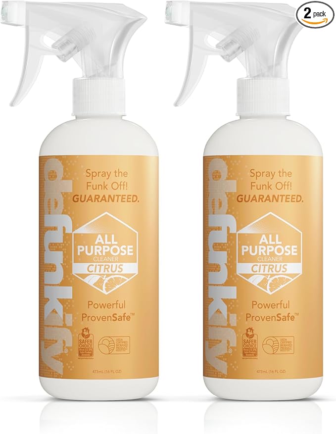 All Purpose Cleaner Spray, 16oz (2-Pack). 'Citrus' Essential Oil Multi-Surface Cleaner for Kitchen, Bathroom, Floor. 'ProvenSafe' Plant-Based Formula Concentrate Safe for Kids, Pets, Stone & Marble-DeskLoop Office