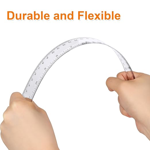 30PCS Clear Ruler Plastic Rulers 12 Inch, with Inches and Metric for School Classroom, Home, or Office (Clear)-DeskLoop Office