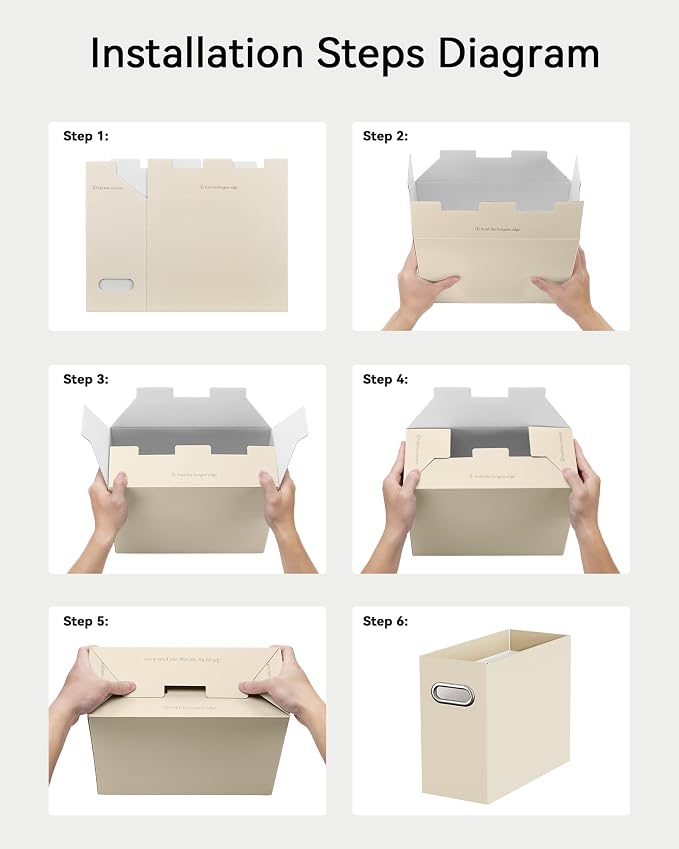 Oterri File Organizer Box, Portable Collapsible Cardboard File Folder Organizer - Image 6