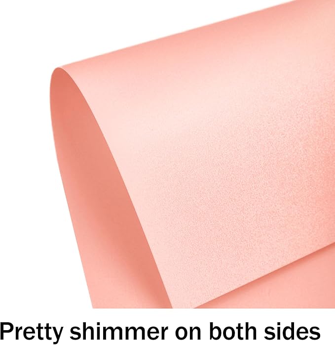 100 Sheets Pink Shimmer Cardstock 8.5 x 11 Iridescent Paper, Goefun 80lb Card Stock Printer Paper for Invitations, Valentines Day, Crafts, DIY Cards-DeskLoop Office