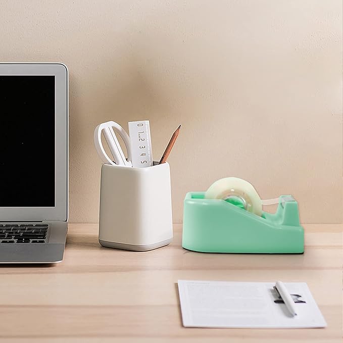 2Pcs Desktop Tape Dispenser Adhesive Roll Holder with Weighted Nonskid Base, Green (Tape not Included)-DeskLoop Office