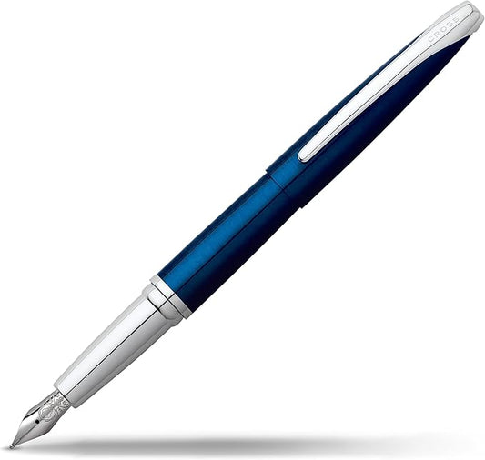 Cross ATX Refillable Fountain Presented in a Luxury Gift Box - Medium Point, Black Ink, Translucent Blue-DeskLoop Office
