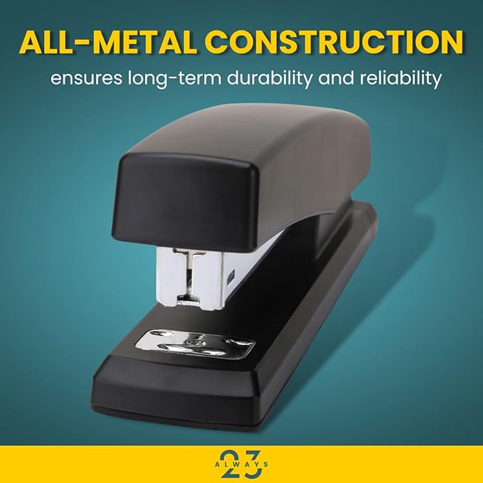 Always23 Stapler, Stapler for Classroom, 20-Sheet Capacity, Staplers, 2 Pack Black.-DeskLoop Office