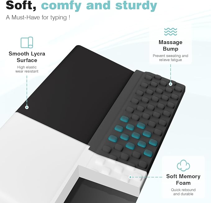 Ospelelf Keyboard Stand with Wrist Rest Comfortable Ergonomic Riser Holder Pad for Typing Black Gray-DeskLoop Office
