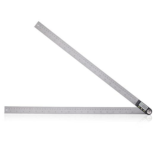Delgada 20 inch/500mm Digital Protractor Stainless Steel Digital Display Angle Ruler Digital Angle Measuring Finder Tool for Woodworking-DeskLoop Office