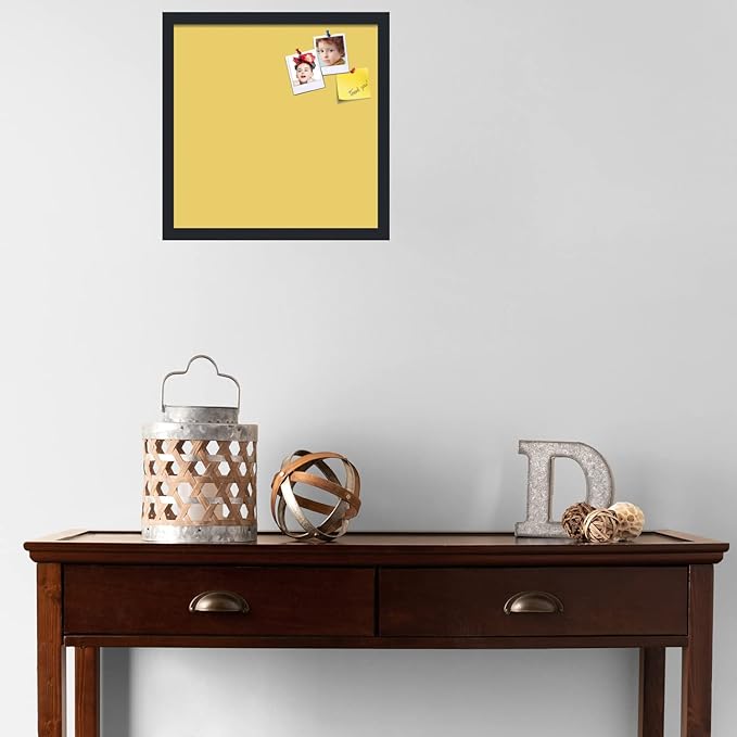 PinPix 17x17 Inch Cork Bulletin Board. This Decorative Framed Pin Board Comes with Honey Pastel Design and a Satin Black Frame. Ideal for Home Office Decor or Message Board (PinPix-1810)-DeskLoop Office