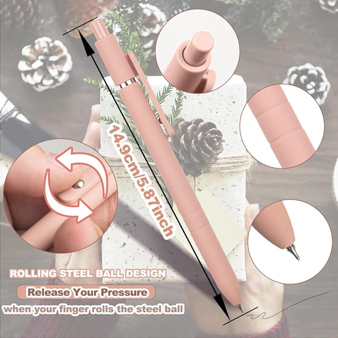 ELANE 6 Pcs Colorful Gel Pens,0.5mm Fine Point Quick Dry Black Ink Pen for Journaling Note Taking Writing, High-End Series Pens for Gifts for Doctor Nurse Teacher Students (Morandi-6PCS)-DeskLoop Office