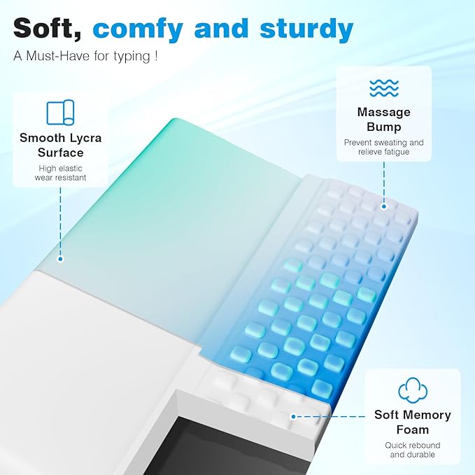 Ospelelf Ergonomic Keyboard Wrist Rest Pad Comfortable Keyboard Stand Riser Holder Pad for Office Gaming-DeskLoop Office