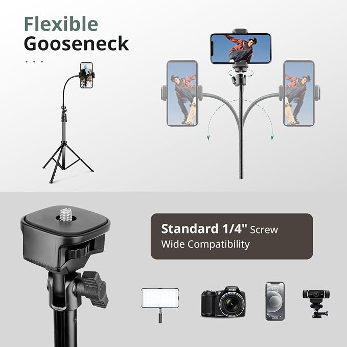 Sensyne 88" Phone Tripod, Selfie Stick Tripod - Image 7
