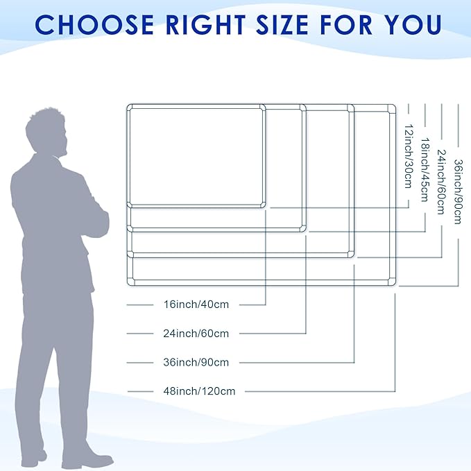 Felt Bulletin Big Vision Pin Board Notice Booard Wall-Mount Organization for Photo Message Velcro,Blue,48x36inches-DeskLoop Office