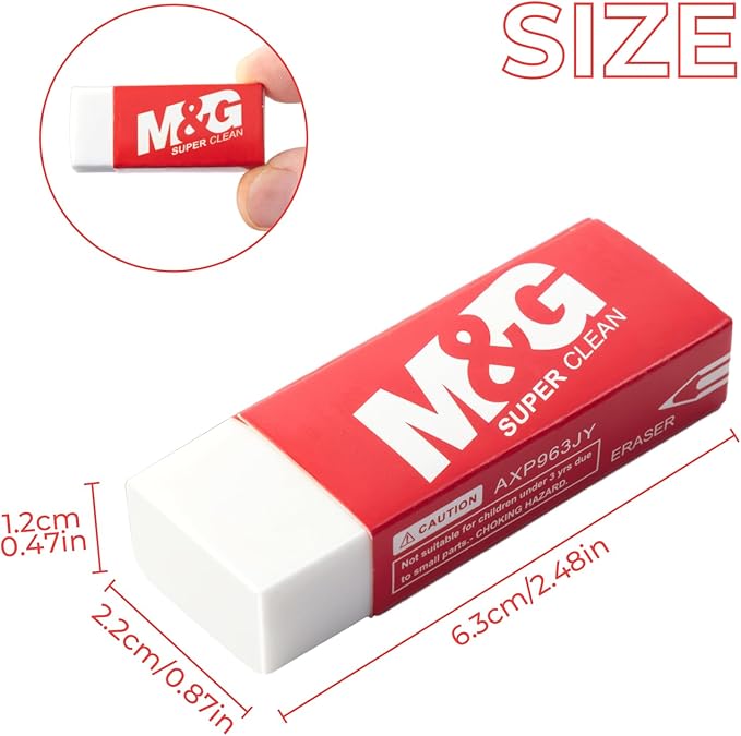 M&G Pencil Eraser for Kids, 20 Pack, White Erasers Bulk, Erasers for Artists, Drawing Erasers for Sketching, Large Eraser, Pencil Erasers, Art Erasers for Drawing, School Erasers Office Supplies-DeskLoop Office