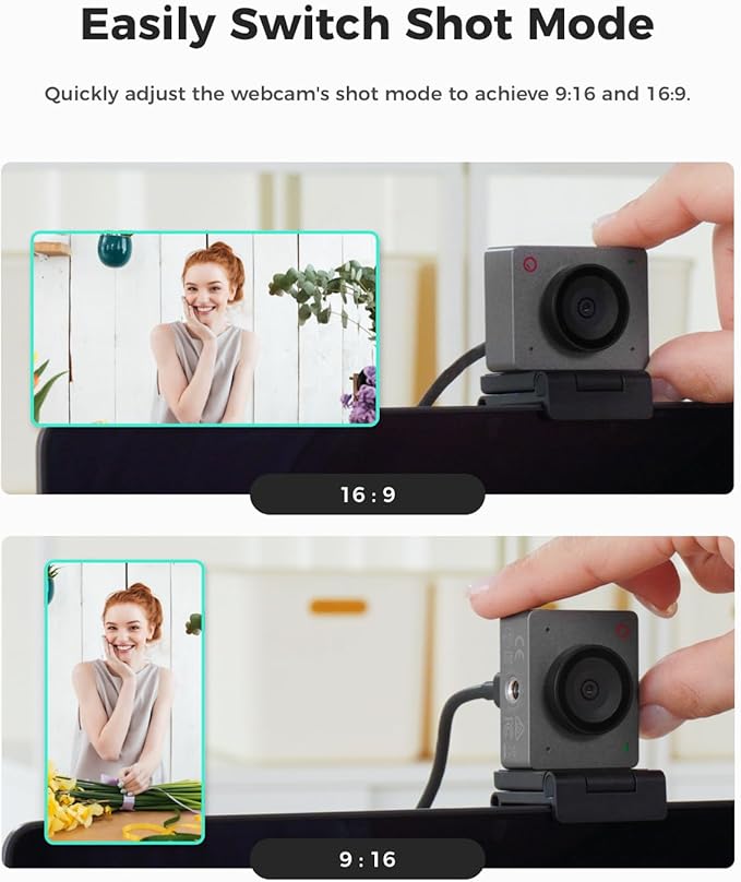 OBSBOT Meet SE 1080P 100FPS Webcam for PC, AI Framing Streaming Camera with 1/2.8" Sensor, Beauty Mode, Gesture Control, Staggered HDR, Web Camera for Desktop Computer, Laptop, Meeting.(Space Grey)-DeskLoop Office