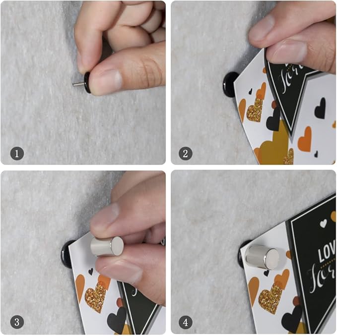 80 Sets Magnetic Pushpins, Magnet Thumbtack, Poster and Photo Hangers for Walls Bulletin Boards-DeskLoop Office