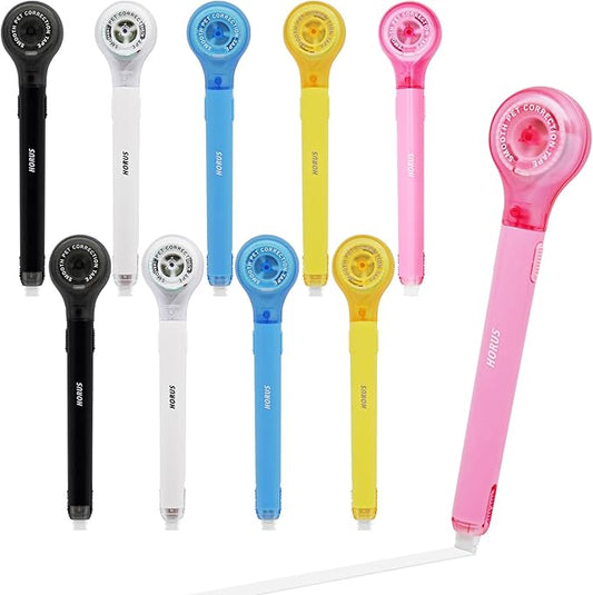 10 Pack Correction Tape Pen, Push Pull Protective, White, 1/5 x 236 Inch-DeskLoop Office