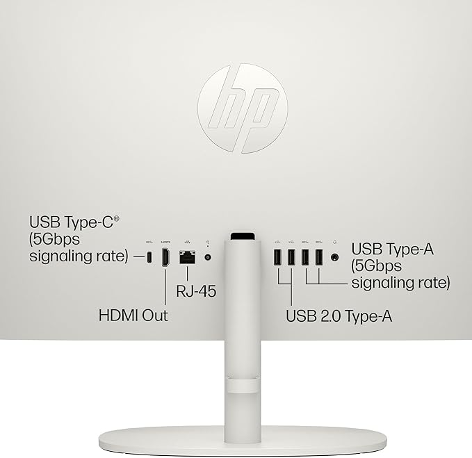 HP 22 inch FHD All-in-One Desktop Computer PC 2025 Flagship, 32GB RAM, 1.5TB Storage (1TB SSD + 500GB Ext), Intel Celeron CPU, Webcam, WiFi 6, HubxcelAccessory, Win 11 Pro, Lifetime Office 2024-DeskLoop Office