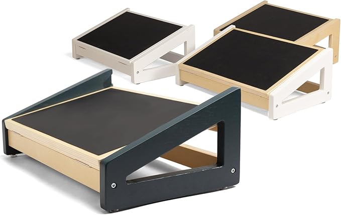 WOOD CITY Foot Rest for Under Desk at Work, 3 Heights Adjustable Footrest with Silicone Surface, 2 in 1 Foot Stool Improve Posture, Reduce Fatigue & Pain, Ideal for Home/Office/Gaming (Natural-White)-DeskLoop Office