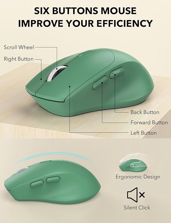 Wireless Keyboard and Mouse Combo - Full-Sized Ergonomic Keyboards with Wrist Rest, Phone Holder, Sleep Mode, Silent 2.4GHz Cordless Combo for Computer, Laptop, PC, Mac, Windows -Trueque-DeskLoop Office