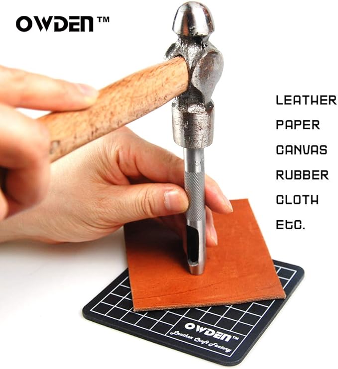 9 Pieces Hollow Punch Set (1/8"-1/2") with A Free Cutting MAT, Leather Hole Punch Set-DeskLoop Office