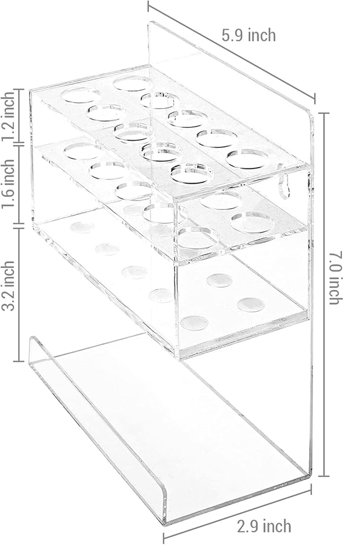 MyGift Dry Erase Marker Holder 10 Slots Whiteboard Marker Holder For Wall Dry Erase Eraser Holder Wall Mount Clear-DeskLoop Office
