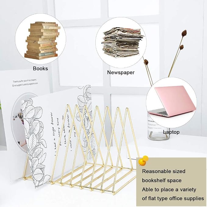 Urban Deco Triangle Desk Organizers Metal Wire Magazine Holder 10 Sections - Image 9