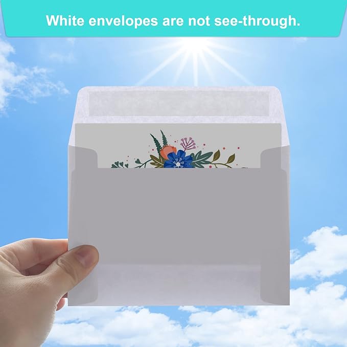 90 Packs A1 Envelopes, 3.5x5" Envelopes White, Small Envelopes RSVP Envelopes, Envelopes Self Seal for Weddings, Photos, Postcards, Greeting Cards, Mailing
