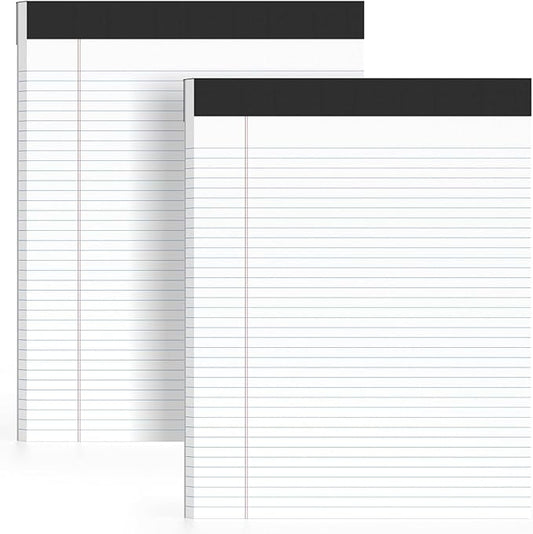 2 Pack of Legal Pads 8.5 x 11 College Ruled Writing Pads 8.5" x 11.75" Notepad 30 Sheets per Note Pads Notebook Study Back 8x11 Pads of Paper-DeskLoop Office