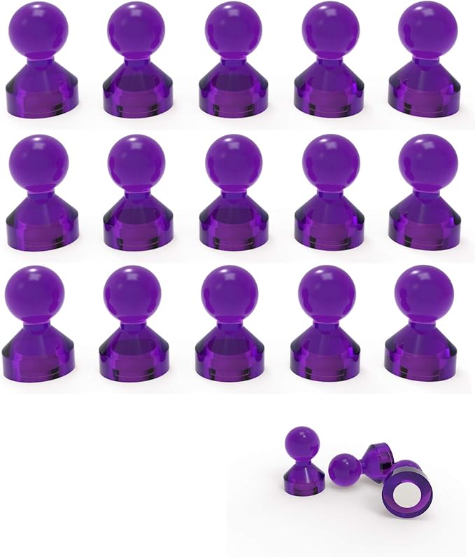 Ant Mag Magnetic Push Pins Strong Push Pin Magnets for Fridge Whiteboards Calendars Maps in School & Office Pack of 18 Purple-DeskLoop Office