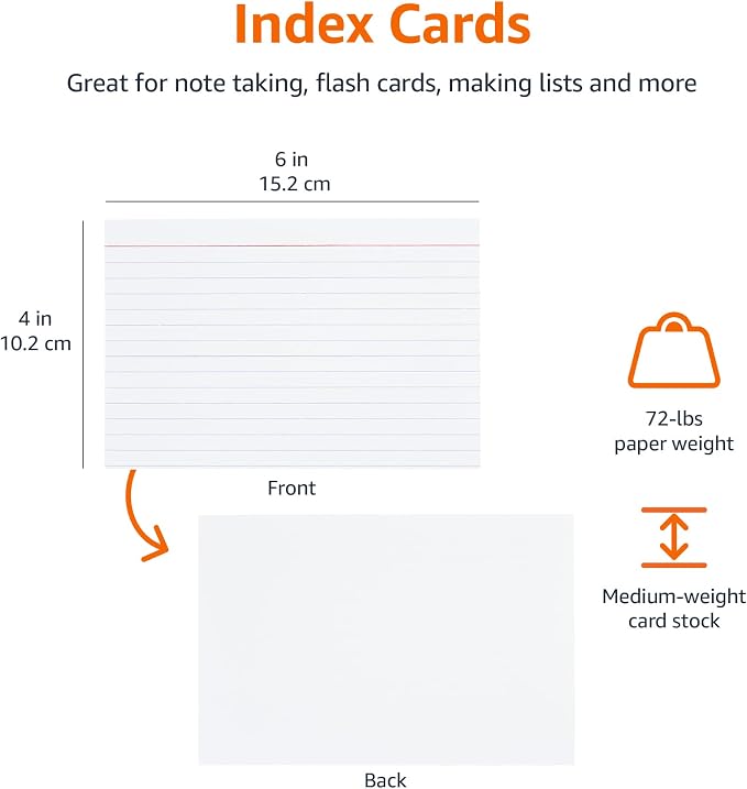 Amazon Basics Ruled Lined Index Cards - Image 5