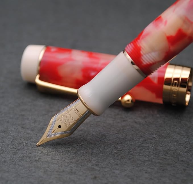 JINHAO 100 Fountain Pen with Ink Converter (Medium Nib 0.7mm, Red White Koi-A)-DeskLoop Office