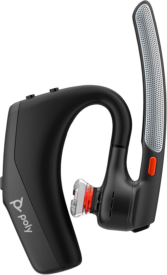 POLY HP Voyager Legend 30 - Bluetooth Monaural Headset - Discreet Boom & 4 Noise-Canceling Mics, WindSmart Technology, All-Day Comfort, Seamless Connectivity, Smart Sensors & Call Controls, Black-DeskLoop Office