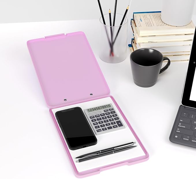 Piasoenc A5 Clipboard with Storage, Clip Board with Pen Holder, Deep Pink | A5 - Image 7
