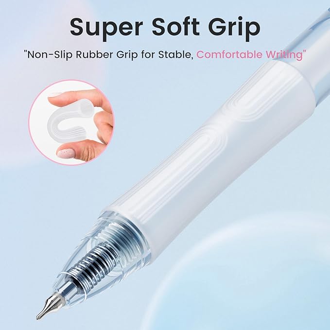 9 Pcs Gel Pens Black Ink, 0.7mm Fine Point, Smooth Writing Cute Blooming Flower Aesthetic Pens, Quick Dry Soft Touch Retractable Pens for Journaling, School Office Supplies Gifts for Women-DeskLoop Office