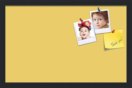 PinPix 22x14 Inch Cork Bulletin Board. This Decorative Framed Pin Board Comes with Honey Pastel Design and a Satin Black Frame. Ideal for Home Office Decor or Message Board (PinPix-1810)-DeskLoop Office